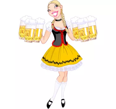Sticker serveerster oktoberfest - TenStickers