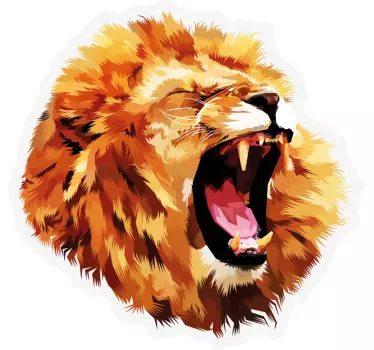 Stickers raam Boze leeuwenkop - TenStickers