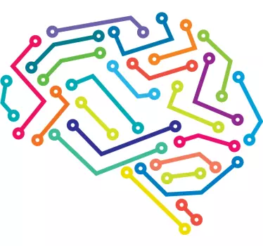Sticker geometrische vormen kleurrijke neurale verbinding - TenStickers