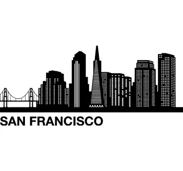 Locatie sticker san francisco skyline uitzicht - TenStickers