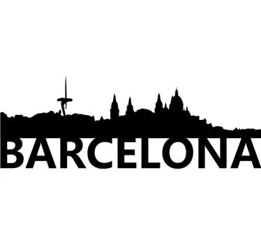 Sticker landen en steden barcelona skyline contour - TenStickers