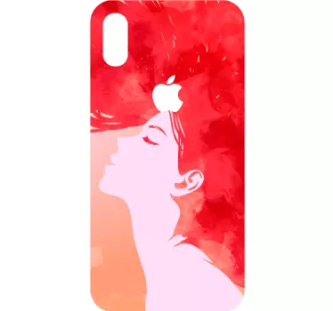 Iphone sticker rode vrouwensilhouet - TenStickers