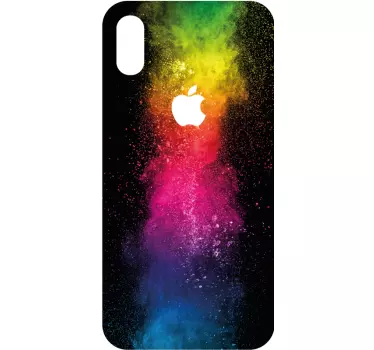 iPhone mobiel stickers Zwart en regenboogplons - TenStickers