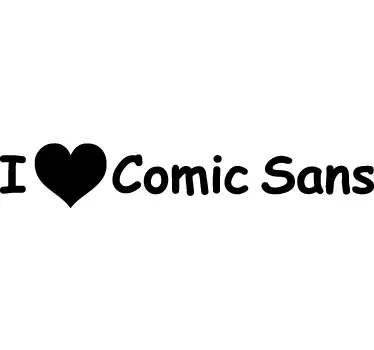 Love Comic Sans muursticker - TenStickers