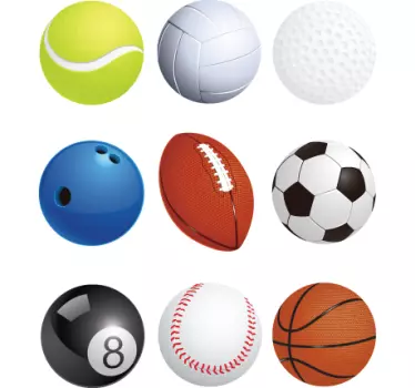 Sticker sport set ballen - TenStickers