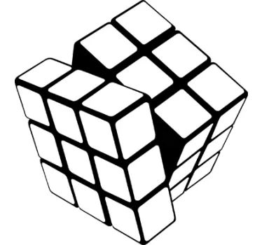 3D Rubik´s kubus zonder kleur sticker - TenStickers