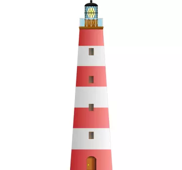 Sticker vuurtoren rood-wit - TenStickers