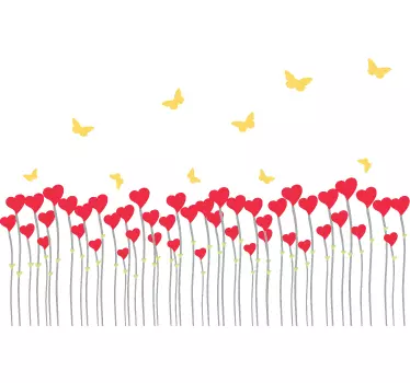Sticker bloemen hartjes vlinders - TenStickers