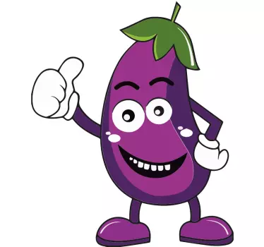 Keuken stickers Grappige aubergine cartoon - TenStickers