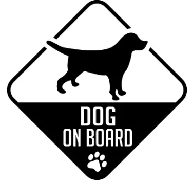 Autosticker met dog on board - TenStickers