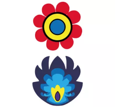 Fiets stickers Lange bloemsamenstelling blauw - TenStickers