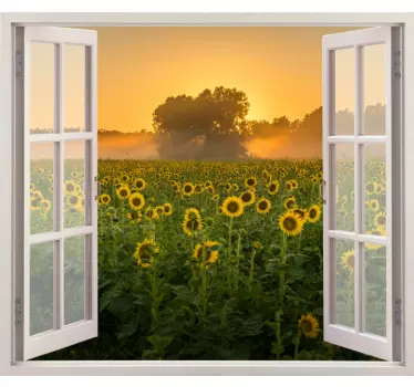 Bloemen muursticker lente veld - TenStickers