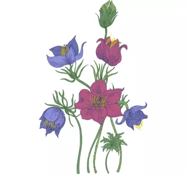 Deur sticker Mooie wilde bloemen - TenStickers