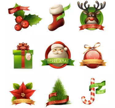 Kerst raamsticker set kerstmis decoratie - TenStickers