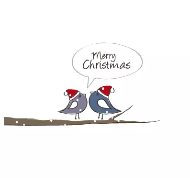 Sticker vogels kerst Merry Christmas - TenStickers
