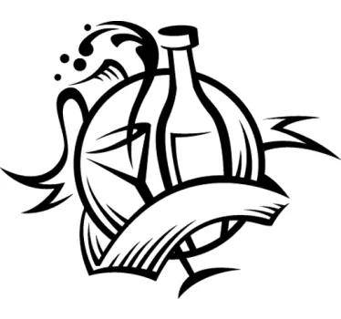 Champagnefles Muursticker - TenStickers