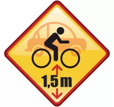 Sticker fietser afstand houden - TenStickers
