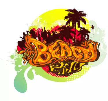 Muursticker Strandfeest - TenStickers