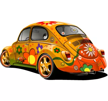 Sticker hippie kever - TenStickers
