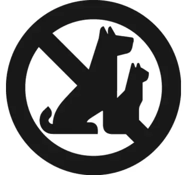 Etalage sticker verboden voor dieren - TenStickers