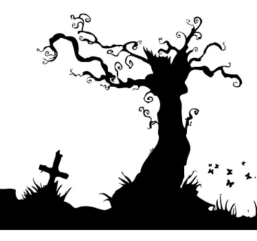 Halloween griezel boom sticker - TenStickers