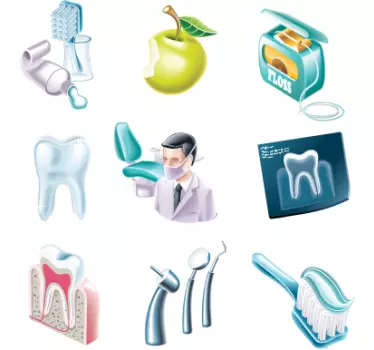 Sticker set tandarts orthodontist - TenStickers