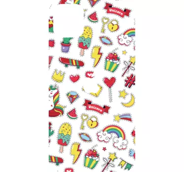 Iphone sticker leuke eenhoorn patronen - TenStickers