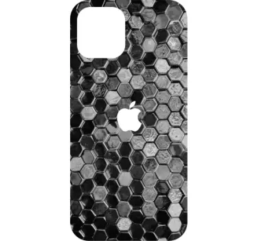 iPhone mobiel stickers Patroon met zwarte vijfhoeken - TenStickers