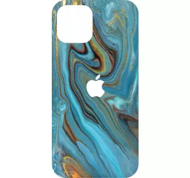 iPhone mobiel stickers Blauw marmer - TenStickers