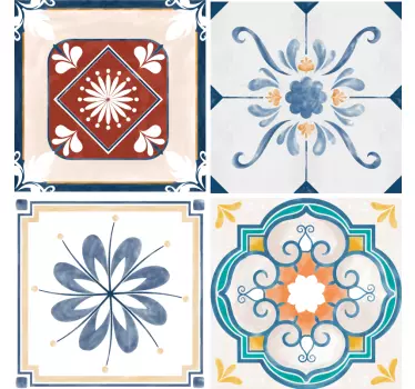 Tegelstickers keuken cementstijl - TenStickers