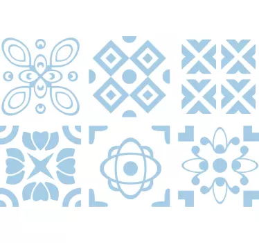 Ingewikkelde blauwe patronen sticker geometrische vormen - TenStickers