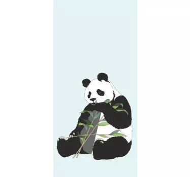 Huawei sticker panda die bamboe eet - TenStickers