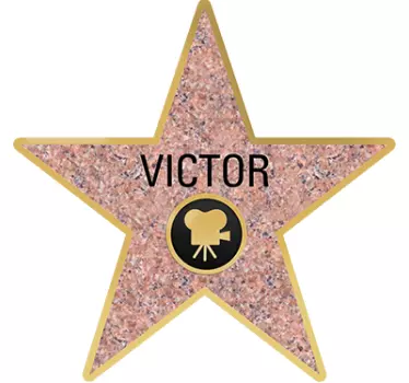 Muursticker kinderkamer Hollywood ster met naam - TenStickers