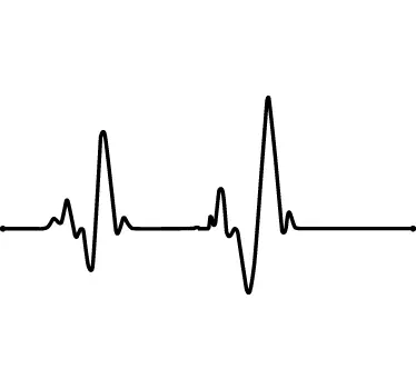 Sticker hartslagritme elektrocardiogram - TenStickers