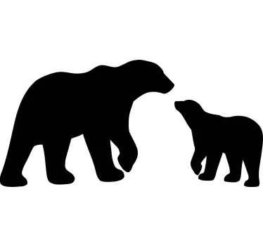 Krijtbord sticker speelse beren silhouetten - TenStickers