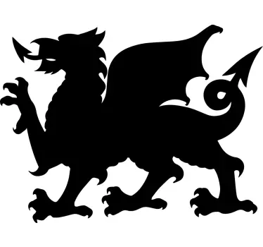 Krijtbord sticker silhouet van de welsh draak - TenStickers