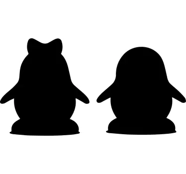 Krijtbord sticker speelse pinguïn figuren - TenStickers