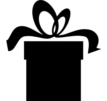 Krijtbord sticker cadeau doos silhouet - TenStickers