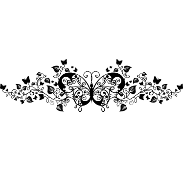 Sticker decoratie natuur en vlinder - TenStickers