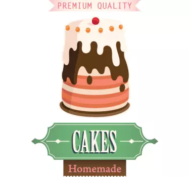 Sticker keuken cakes homemade - TenStickers
