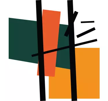 Sticker geometrische vormen abstracte kleurensecties - TenStickers