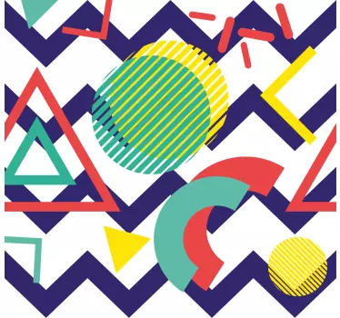 Kleurrijk patroon sticker geometrische vormen - TenStickers