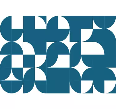 Stickers voor op meubels Blauw cirkel geometrisch kunstpatroon - TenStickers