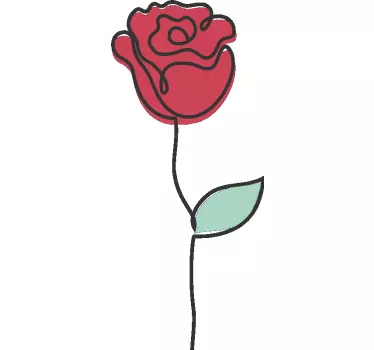 Etalage sticker gestileerde rozenbloem - TenStickers
