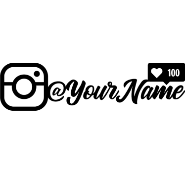 Autosticker op maat instagram naam jeugdstijl voor auto - TenStickers