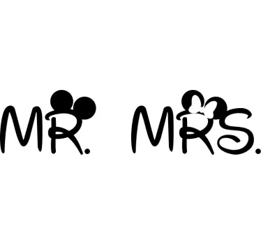 Sticker bed hoofdeinde mr en mevrouw wandtekst - TenStickers