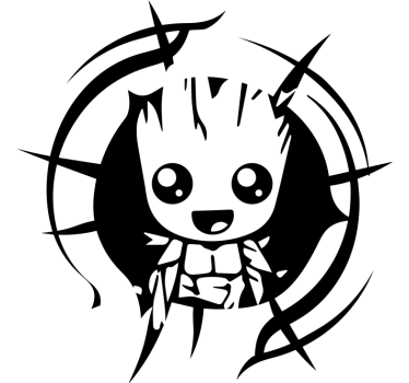 Autostickers Baby groot gluren - TenStickers