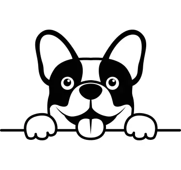 Autostickers Schattige eenkleurige hond gluurt - TenStickers