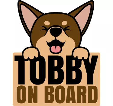 Autosticker waarschuwing blije hond - TenStickers