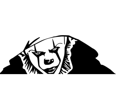 Decoratie stickers auto beangstigend het clown gluren - TenStickers